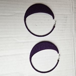 Divine Essence Women Knockout Large Purple Pierce Earrings